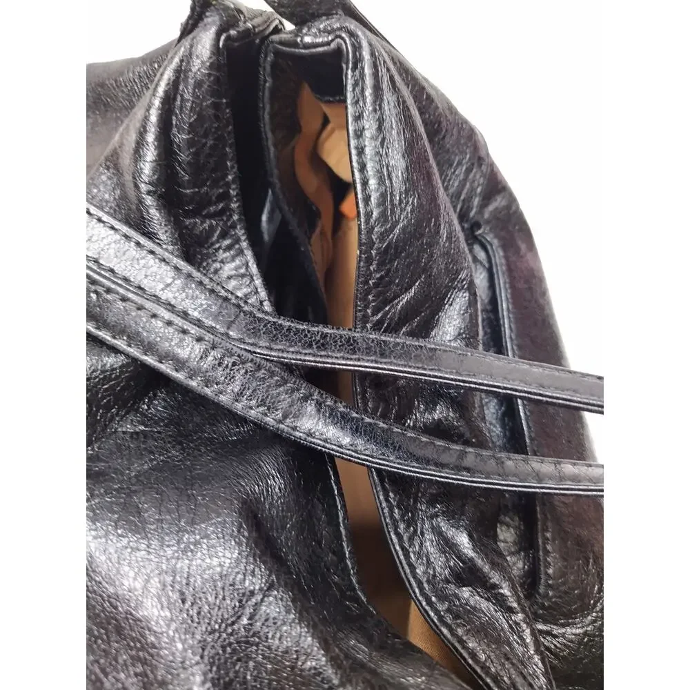 HOBO Black Leather Double Handles Shoulder Bag